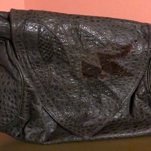 Faux Alligator purse with flower design